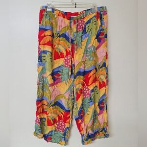 Christian Siriano Multicolor Tropical Vibe Ankle/cropped Pants